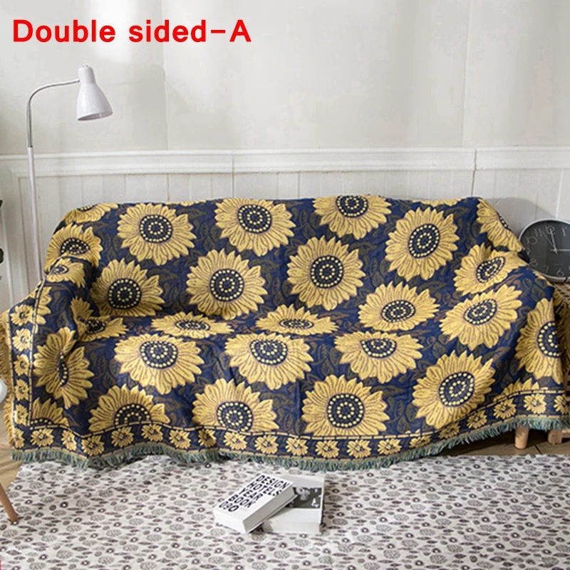 Одеяло в Европейском стиле вязаное покрывало с рисунком подсолнуха для сна