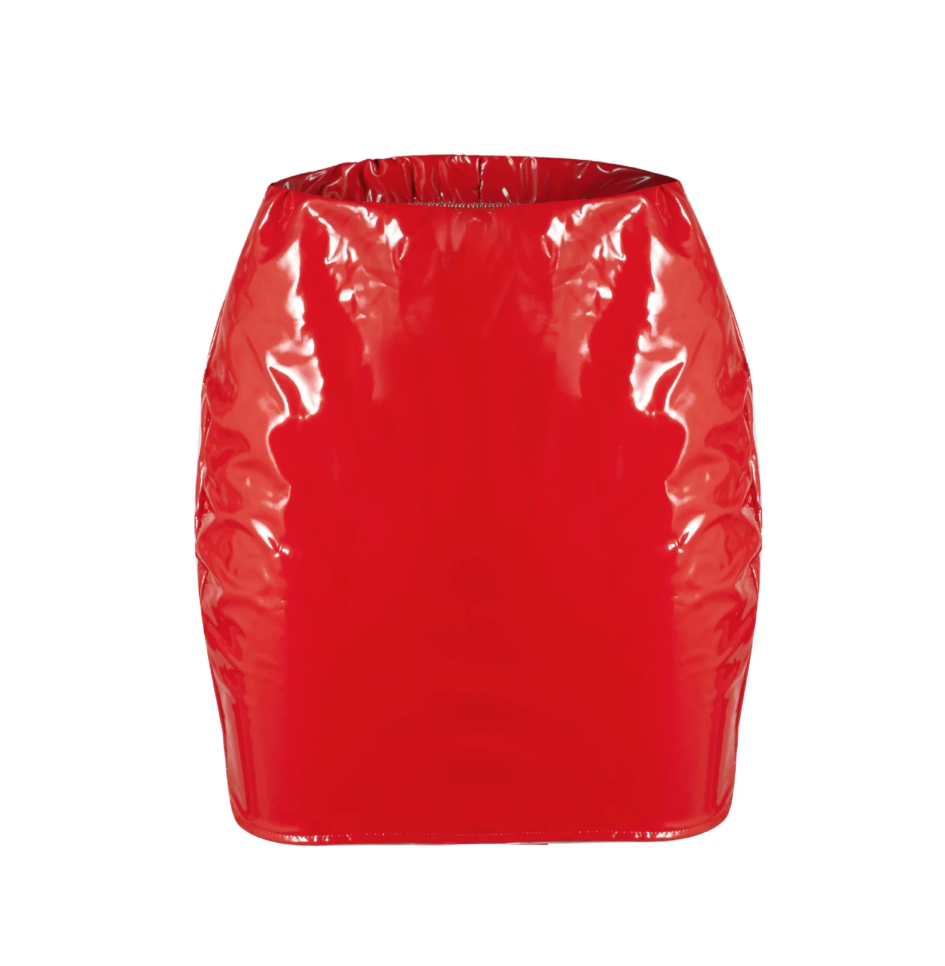 

Sexy Womens Femme Evening Clubwear Shiny Snug-fitting Patent Leather Wetlook Mini Skirt Cocktail Costumes Skirts