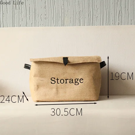 Льняной квадратный ящик для хранения одежды хлопковый льняной Ретро складной