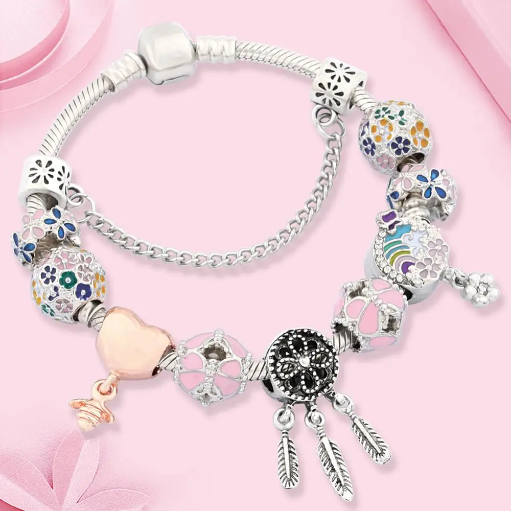 Новинка креативный разноцветный Цветочный браслет в виде растений модный Ловца