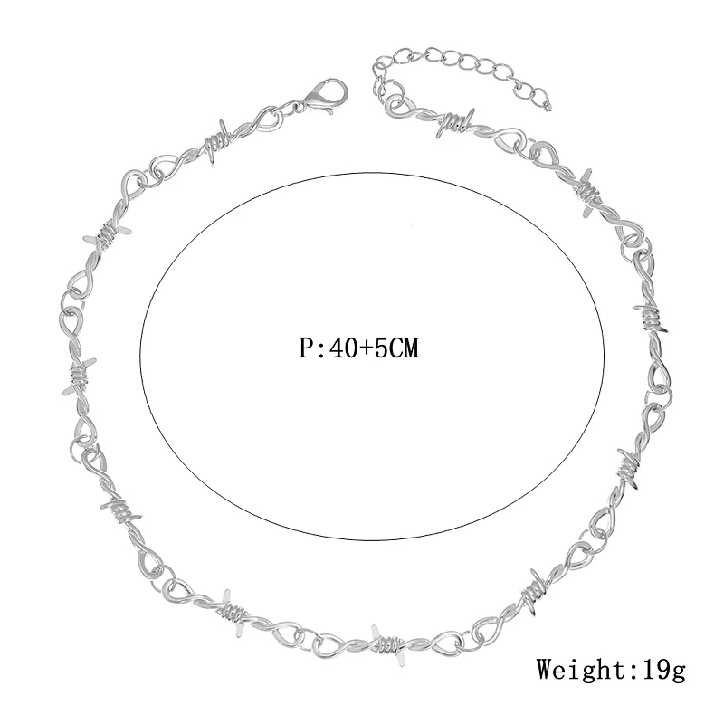 Choker Necklace For Women Men Small Wire Chain Neck Rock Punk Hip Hop Jewelry Little Thorns Gothic Girls Gift | Украшения и