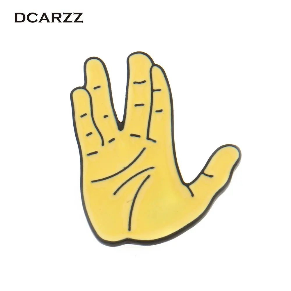 Металлическая брошь Spock Hand эмалированная булавка для путешествий длинные и