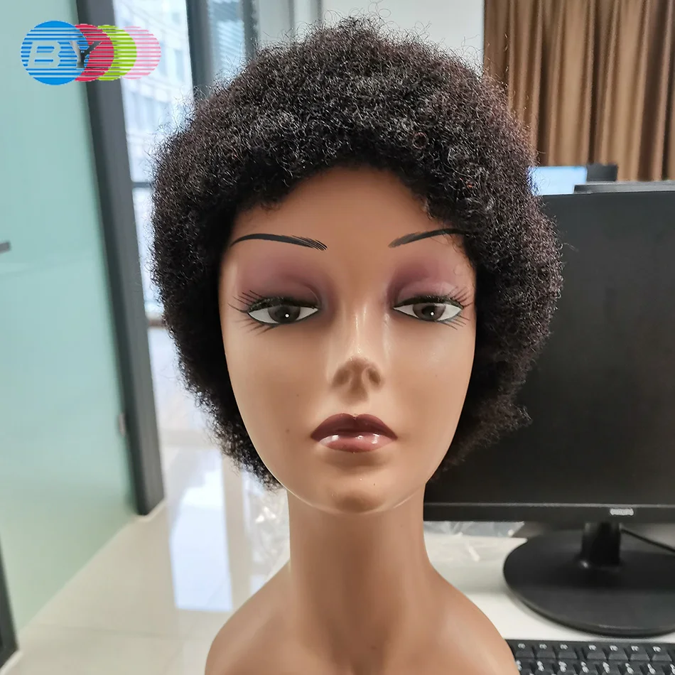 Парик из перуанских АФО кудрявые человеческие волосы парики натуральных черных