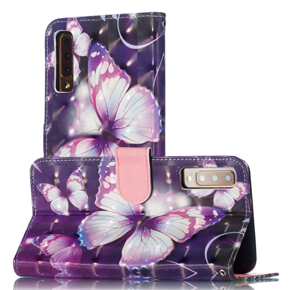 3D милый Кот Бабочка сова цветок узором магнитные кошелек обложка флип чехол на