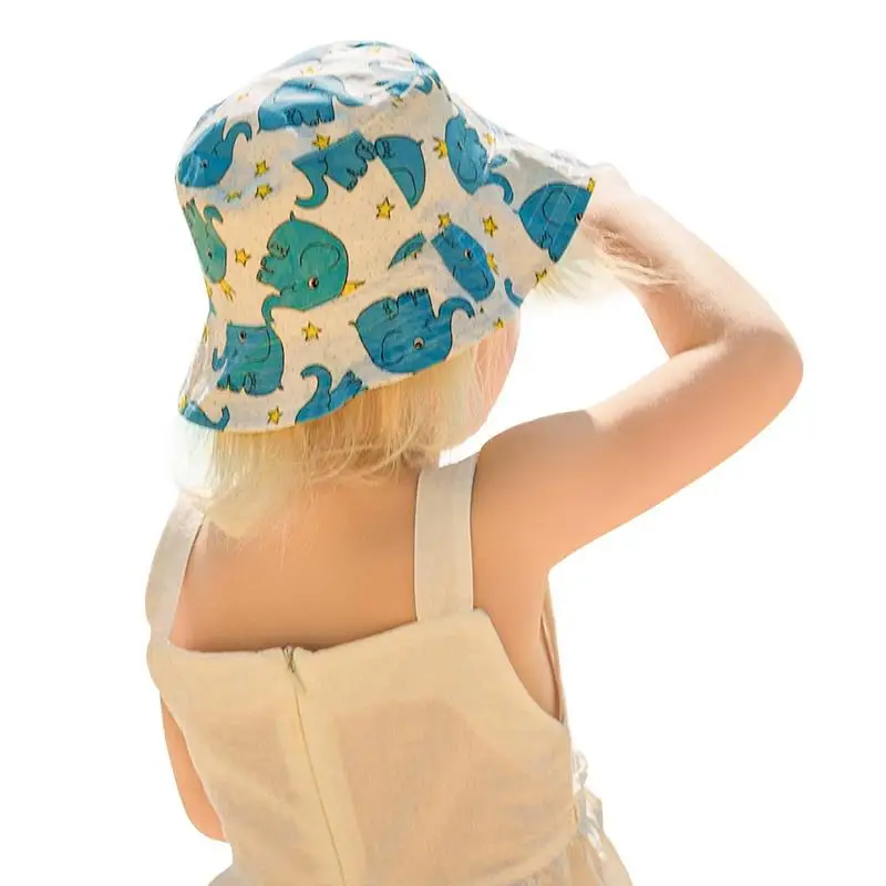 

24 Styles Children Bucket Hats Kids Floral Animal Stars Cartoon Printing Fisherman Beach Sun cap Folding Outdoor Caps