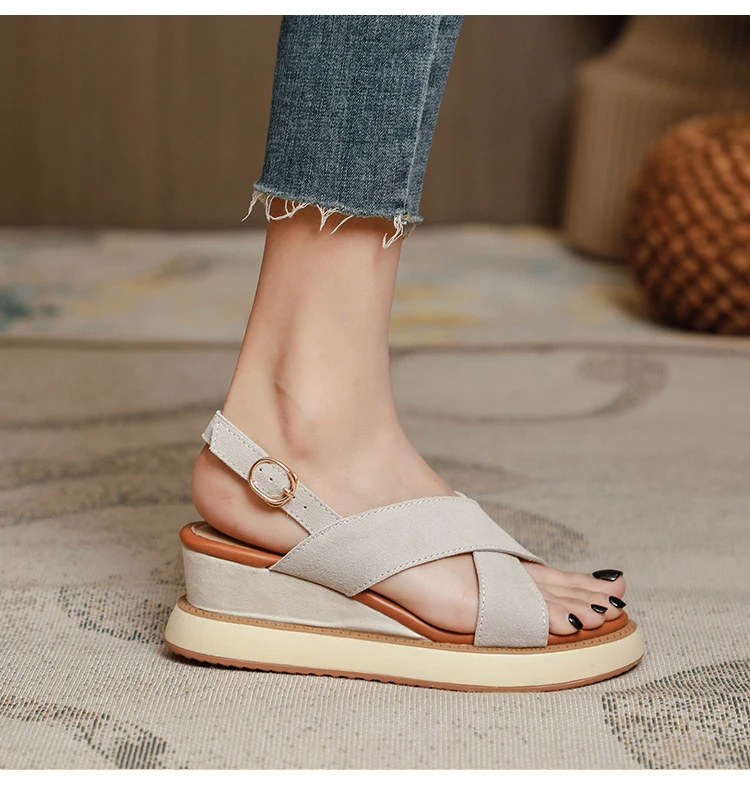 

Wedges Heel Sandals 2021 New Women's Summer High Heel Thick Bottom Gladiator Sandals Women Summer Shoes
