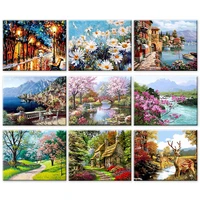 gatyztory 40%c3%9750cm landscape diy painting by numbers picture colouring zero basis handpainted oil painting unique gift home decor