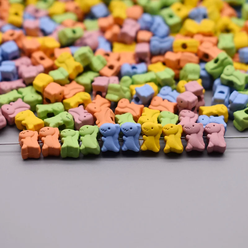 Новинка яркие цвета динозавр металлический сплав милые бусины в форме динозавра