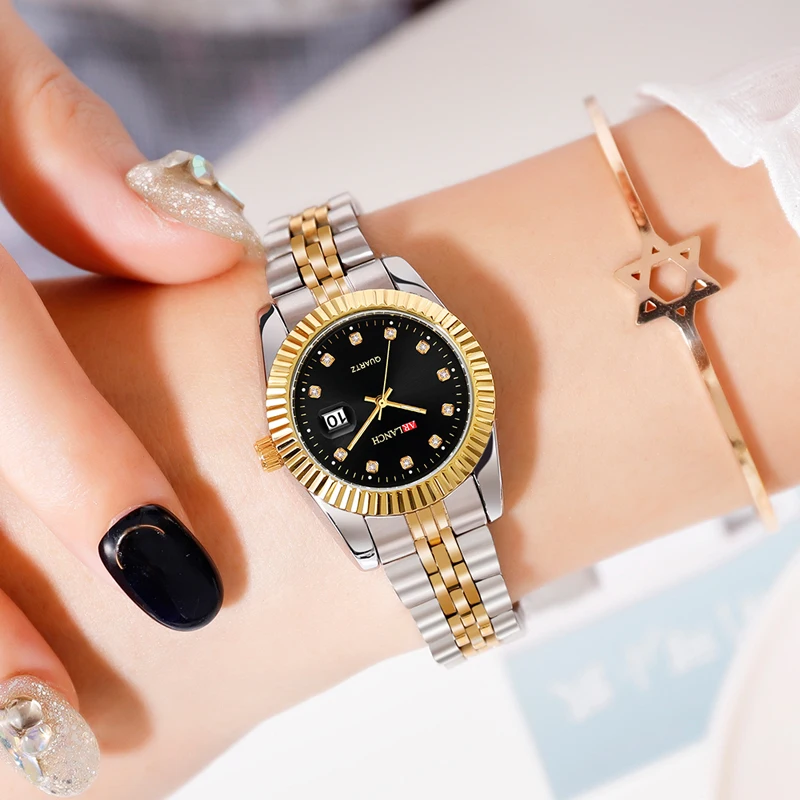 Top Luxury Brand Couple Watch Business Quartz Wristwatches Casual Calendar Clock Luminous Hands Relogio Masculino For Women Men