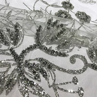 african swiss voile high quality glitter mesh wedding tulle floral lace rhinestone fabric for bridal shiny dress sewing material
