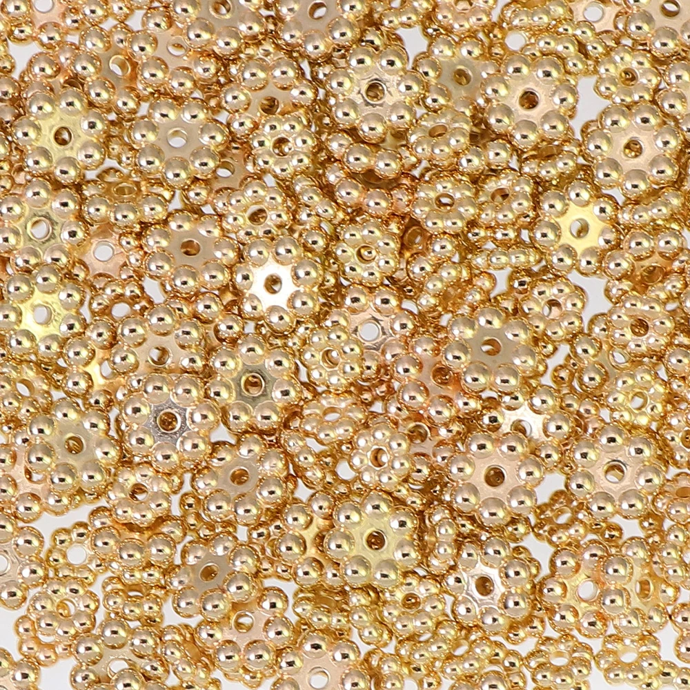 

100PCS 9MM/6MM FLOWER Shape Gold CCB Loose Spacer Beads For Charm Jewelry Making DIY Necklace Bracelet Supplies Necklace Jewelry