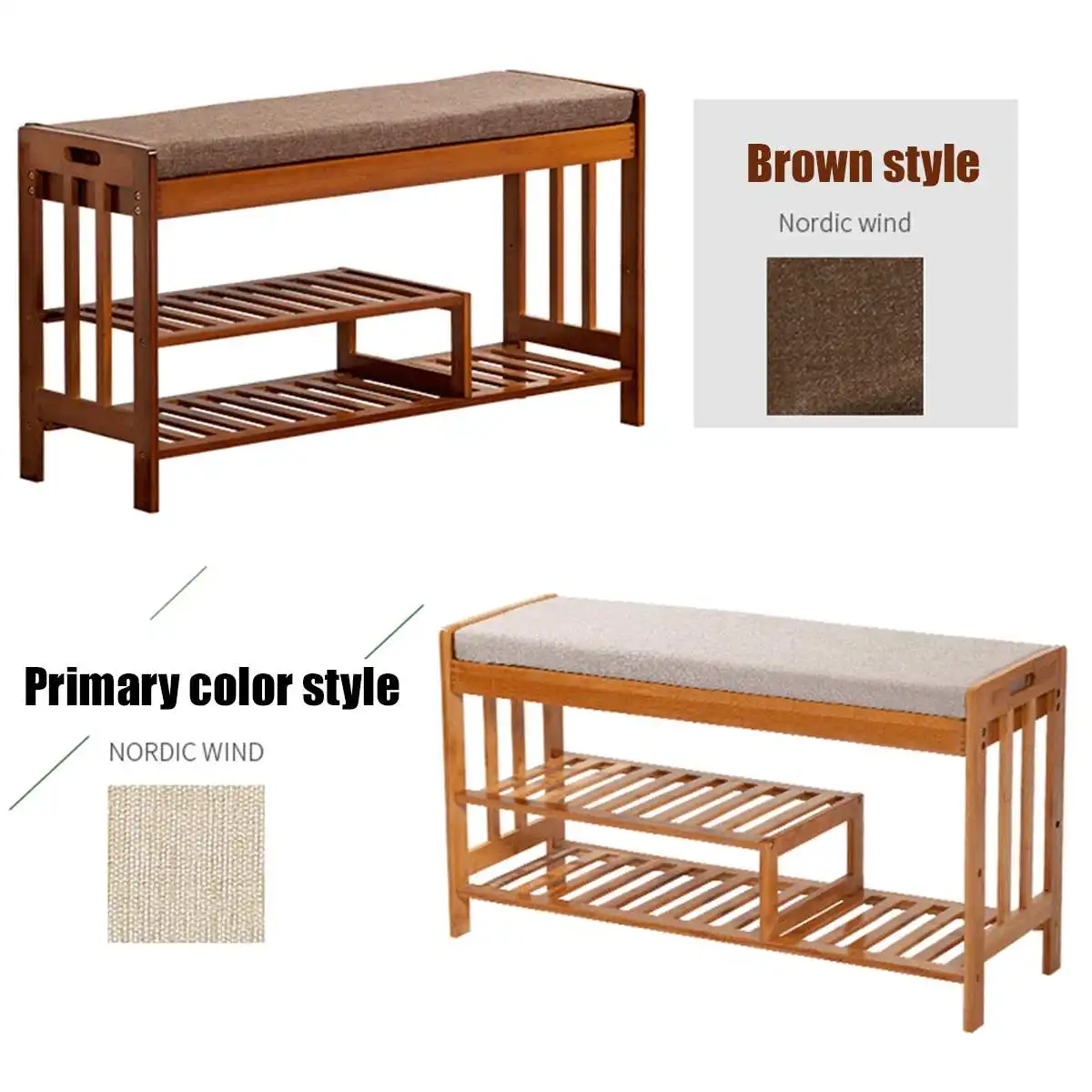 

Shoe Rack Living Room Furniture Modern Shoe Cabinets Shoe Stool for Entry Home Simple Bamboo Shoe Rack for Hallway Bench Shoes