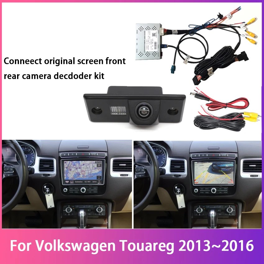 

Для Volkswagen Touareg 2013 2014 2015 2016 оригинальная система экрана нет необходимости декодера кодирования и HD комплект камеры заднего вида
