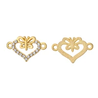 junkang 10pcs love heart shape butterfly zircon connectors for women%e2%80%99s jewelry making diy handmade bracelet necklace accessories
