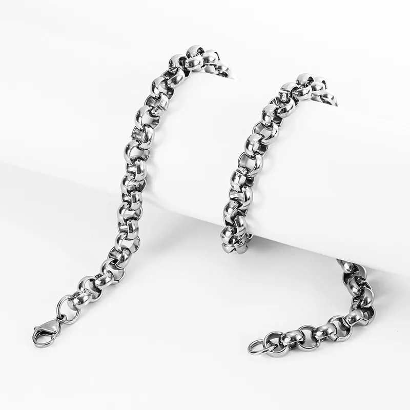 

European American Stainless Steel Necklace Men's Hiphop Necklace Men's Lady Couple Street Hip-Hop Disco Jumping Fashion Ornament