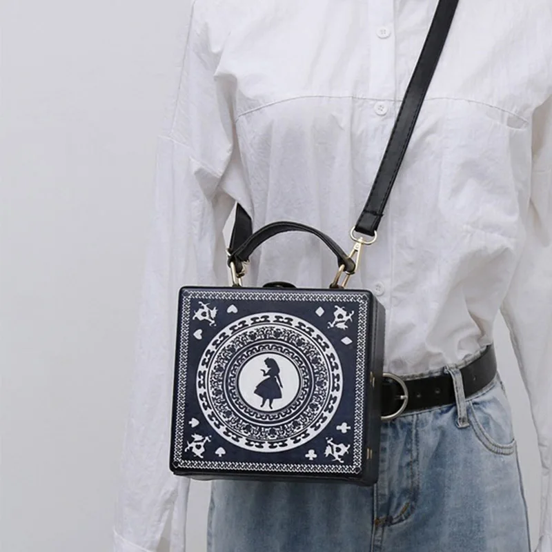WOBAG/Модная стильная сумка в виде коробки из искусственной кожи с заклепками, Женская квадратная сумка на плечо, женская сумка через плечо высокого качества