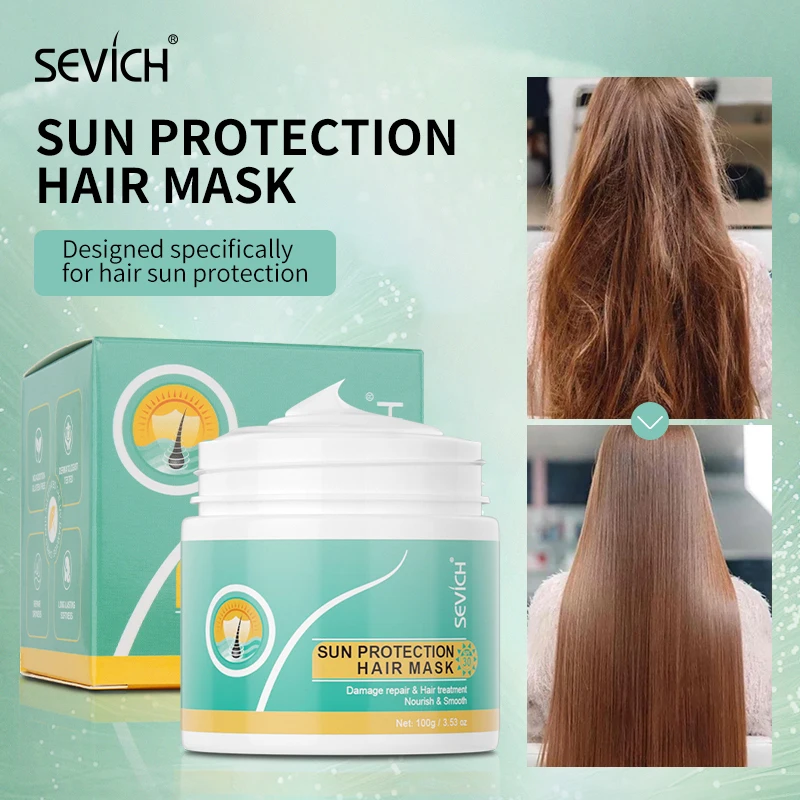 

Sevich Hair Mask Sun Protection Anti-UV Sun Protection Smoothing Treatment Mask Repairs Damage Restore Soft Hair for All Hair