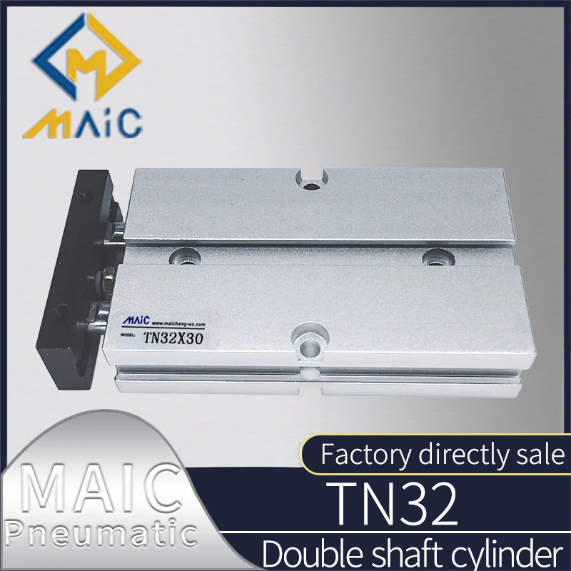 

Double Rod Pneumatic Cylinder TN 32mm Bore 10/20/25/30/40/50/60/75/100mm Stroke Air Cylinder Aluminum Alloy