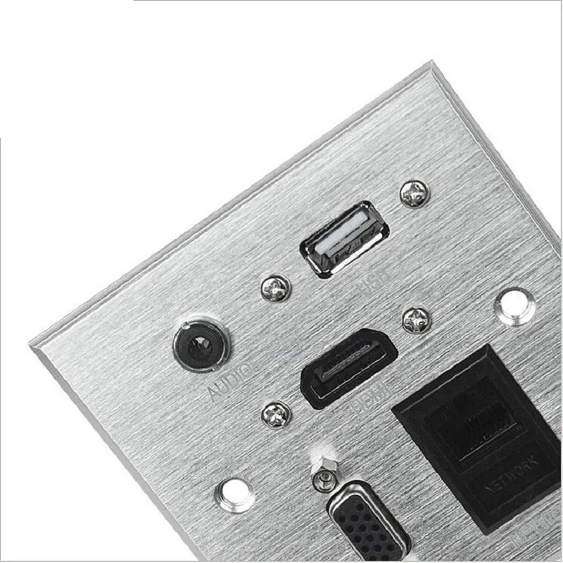 Welding free aluminum alloy panel Wall USB Charger AUDIO VGA socket Model 86 multifunctional Multimedia information |