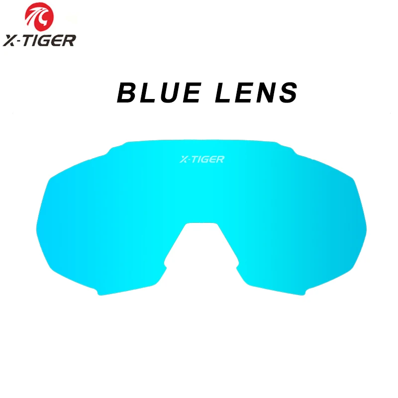 Blue lens X-TIGER JPC очки аксессуары Красный Розовый Зеленый поляризованные линзы фотохромные Замена линзы близорукость рамка велосипед солнцезащитные очки Feets - Цвет: Blue lens