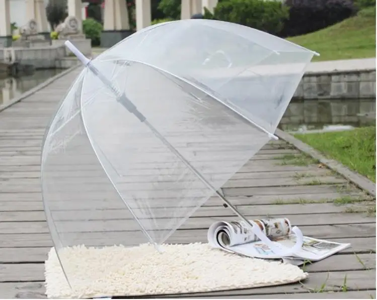 Зонт женский прозрачный длинный с пузырьками милая купольная зонтик защитой от