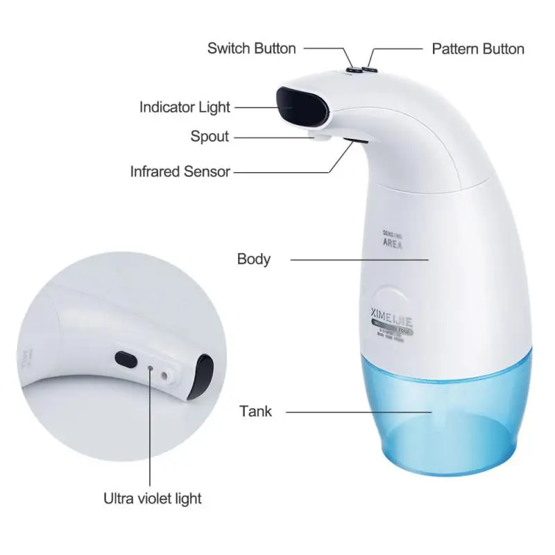 

330ML Soap Dispenser Intelligent Sensor Foam Machine Soap Dispenser Intelligent Induction Foam Hand Wash Machine Bathroom Set