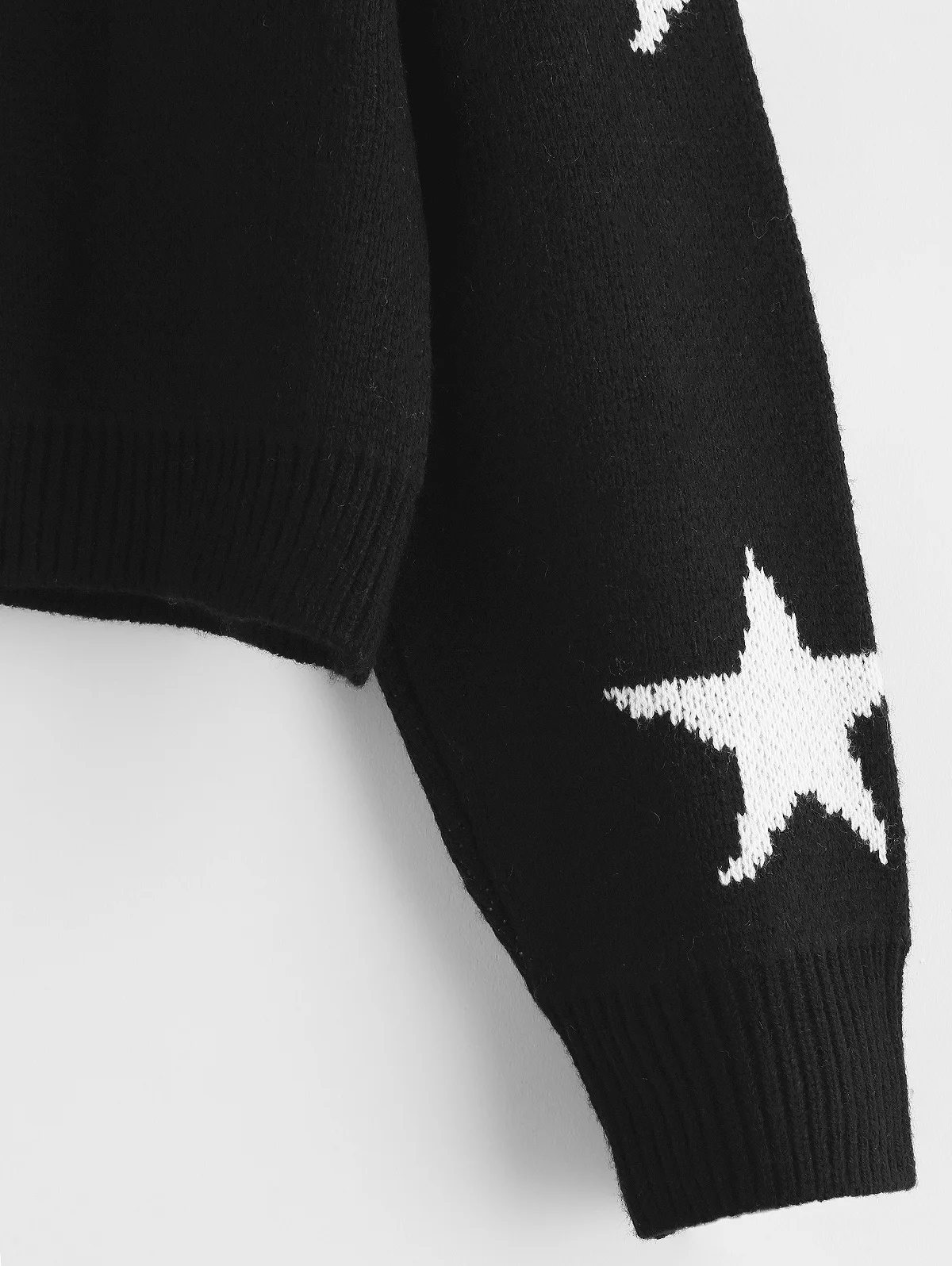 ZAFUL Star Drop Shoulder Jumper Sweater Women Autumn Pullover Tunic Crew Neck Long Sleeve Ladies Pullovers Hot Sale | Женская одежда
