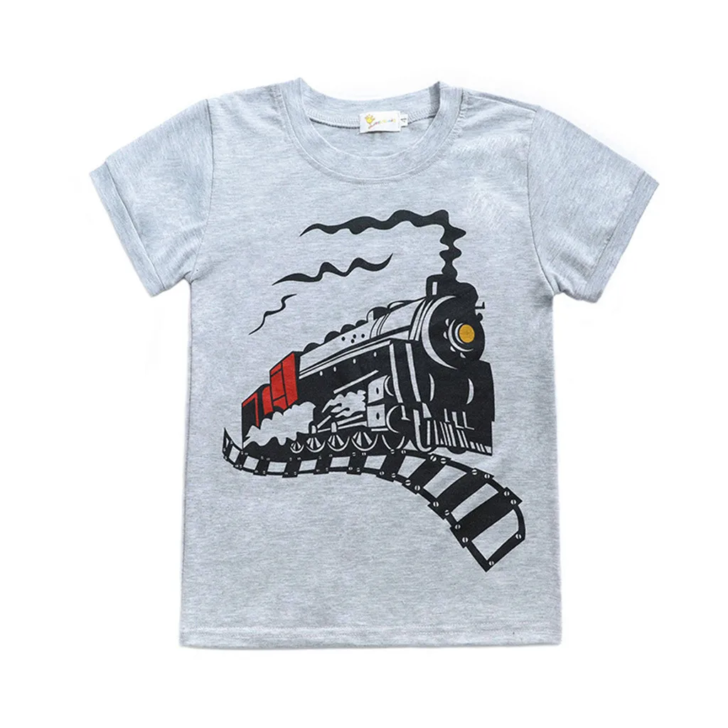 Kids Summer Clothes Toddler Baby Boy Cartoon Tops T-Shirt Train Shorts Outfits Set Sleepwears Vetement Enfant Garcon For 12M-5Y | Детская