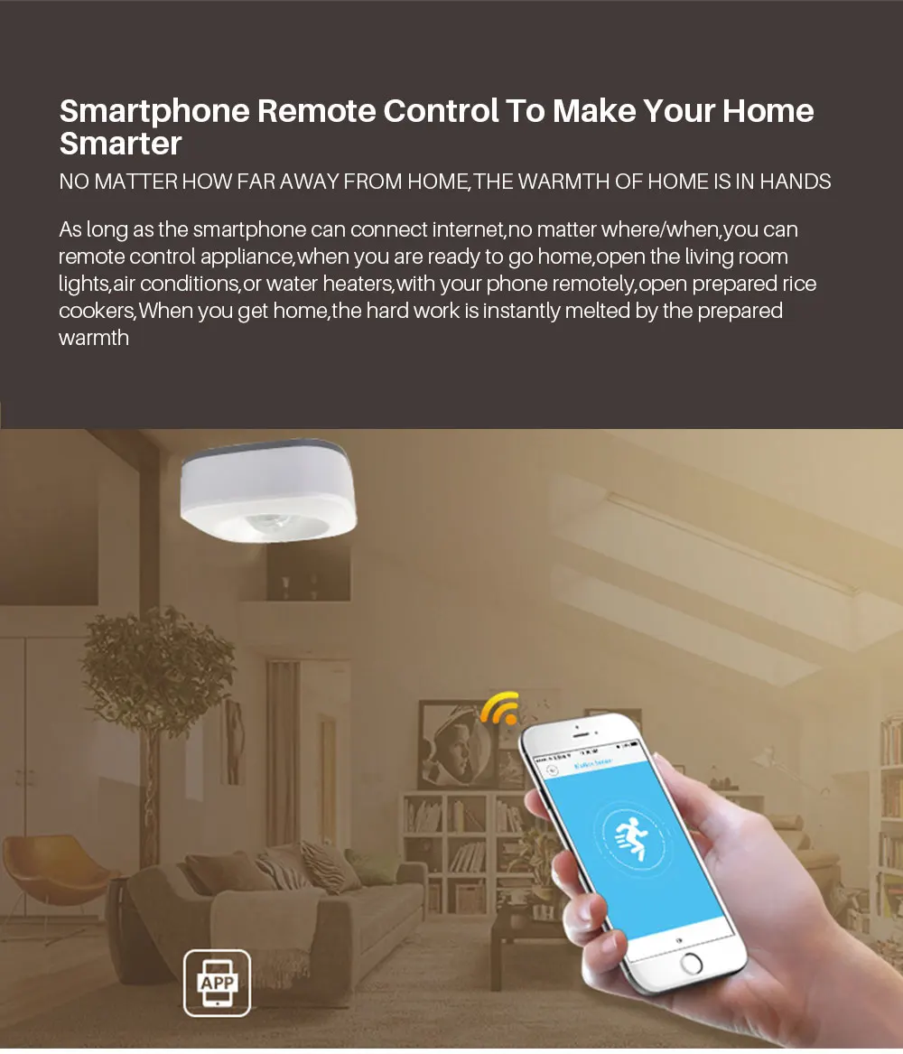 Умный Wi-Fi PIR датчик движения Инфракрасный телесный датчик сигнализации приложение дистанционное управление работает с IFTTT умный дом автоматизация