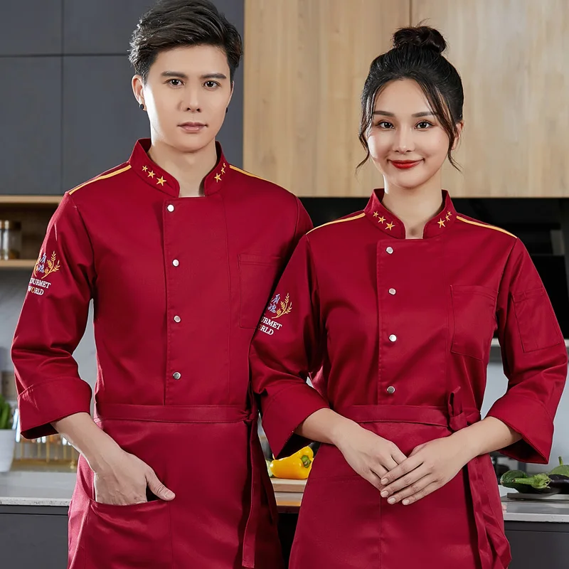 Оптовая Продажа унисекс кухонная Униформа шеф-повара хлебобулочная пищевая