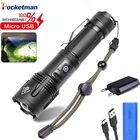 Светодиодный фонарик Pocketman XHP99, телескопический масштабируемый светодиодный фонафонарь, перезаряжаемый от USB, с держателем для ручки, фонарик с хвостовым шнуром, 1865026650