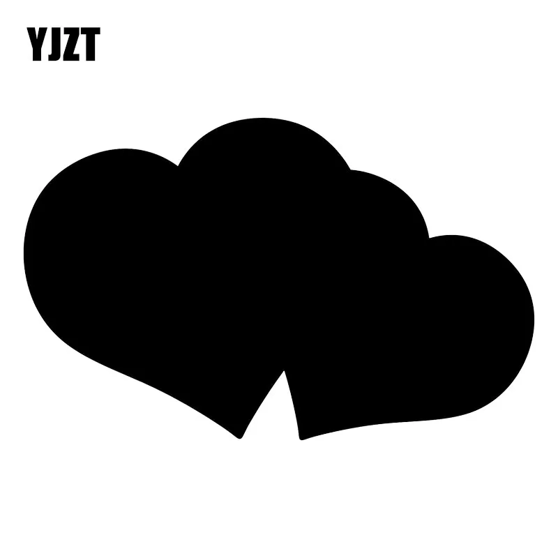 

YJZT 16.2X10.2CM Double Heart Car Bumper Window Decoration Sticker Cartoon Decals C25-0498