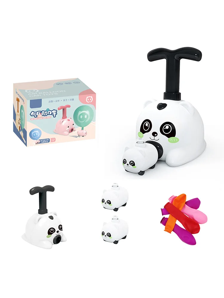 

Kids Balloon Powered Panda Cars Aerodynamic Inertial Air Power Balloon Car Science Toy For Children Gift Boys Car Toy Kit