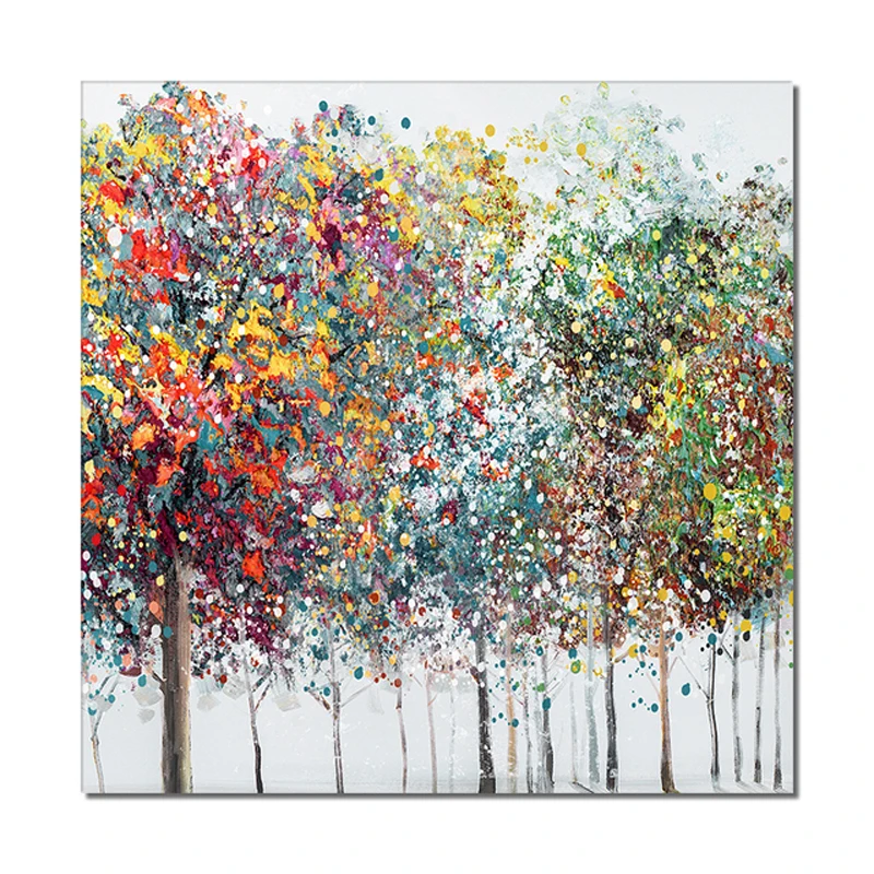 Знаменитая ручная работа картина маслом дерева холст красочная палитра природа