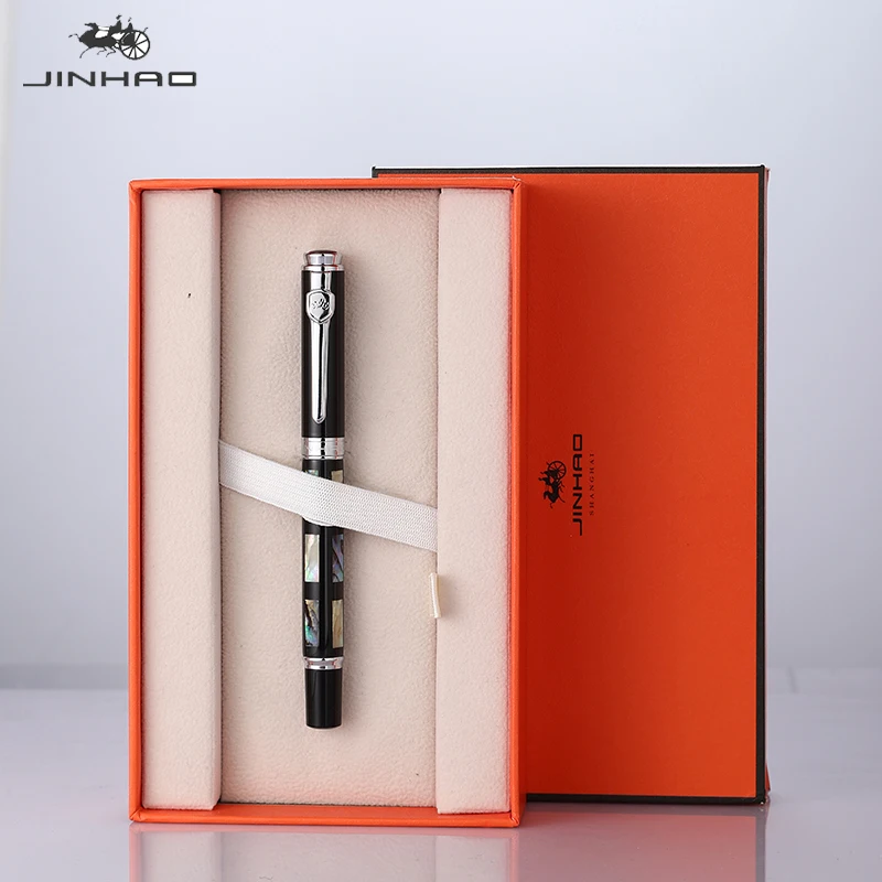 

Роскошная перьевая ручка Jinhao Подарочная коробка набор ракушек деревянная ручка 0,5 мм перо офисные принадлежности Рождественский подарок