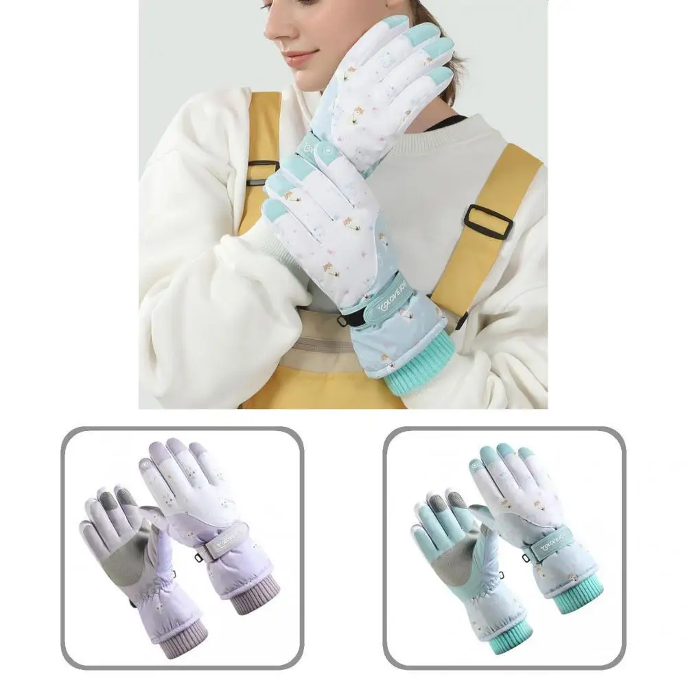 

Three Finger Touch Screen Good Grip Anti Lost Buckle Skiing Gloves for Outdoor