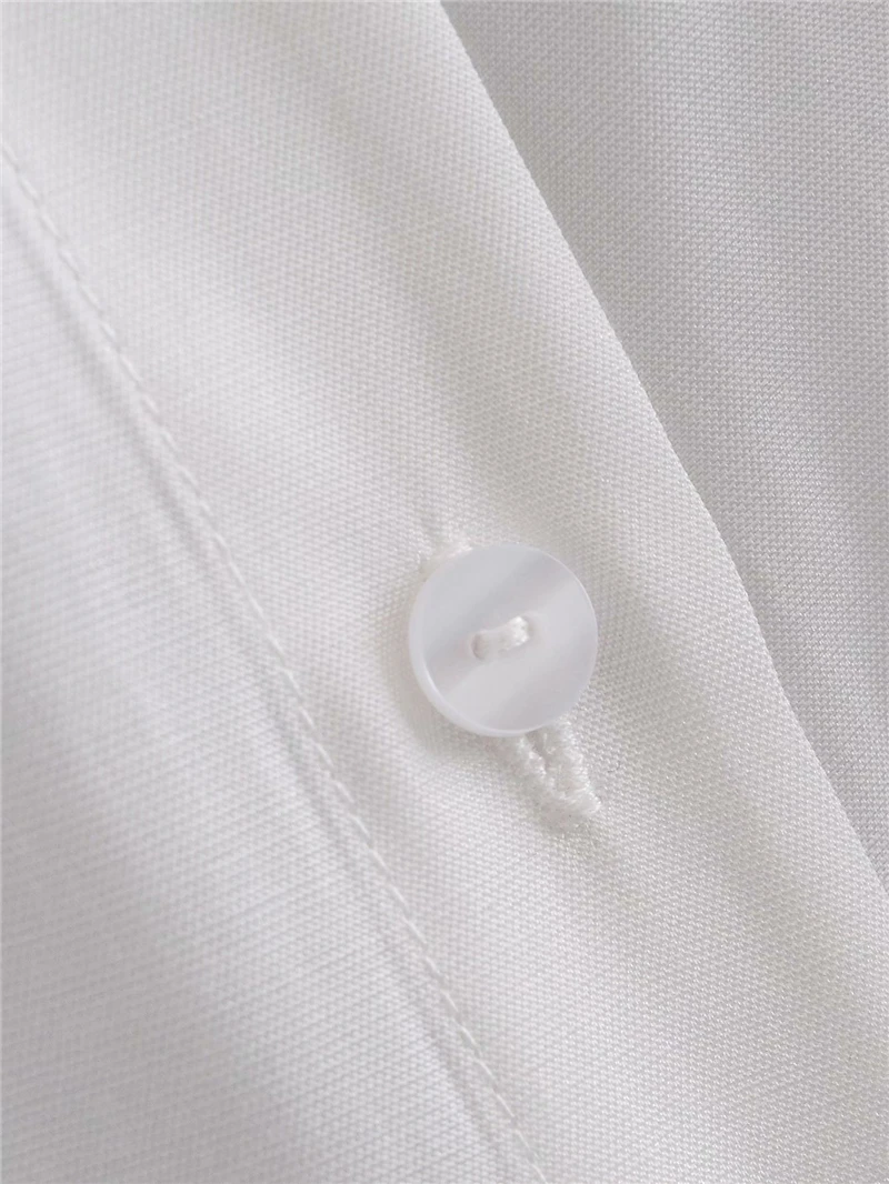 

Streetwear Women Solid White Striped Shirts 2020 Autumn Fashion Ladies Turn Down Collar Tops Elegant Female Chic Blouses