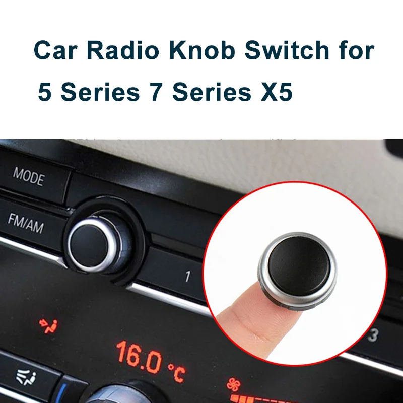 

Car Radio Switch Knob CD Machine Switch Button for BMW 5 7 Series X5 X6 F02 F07 F10 F15 F16 64119350272 Without Icon