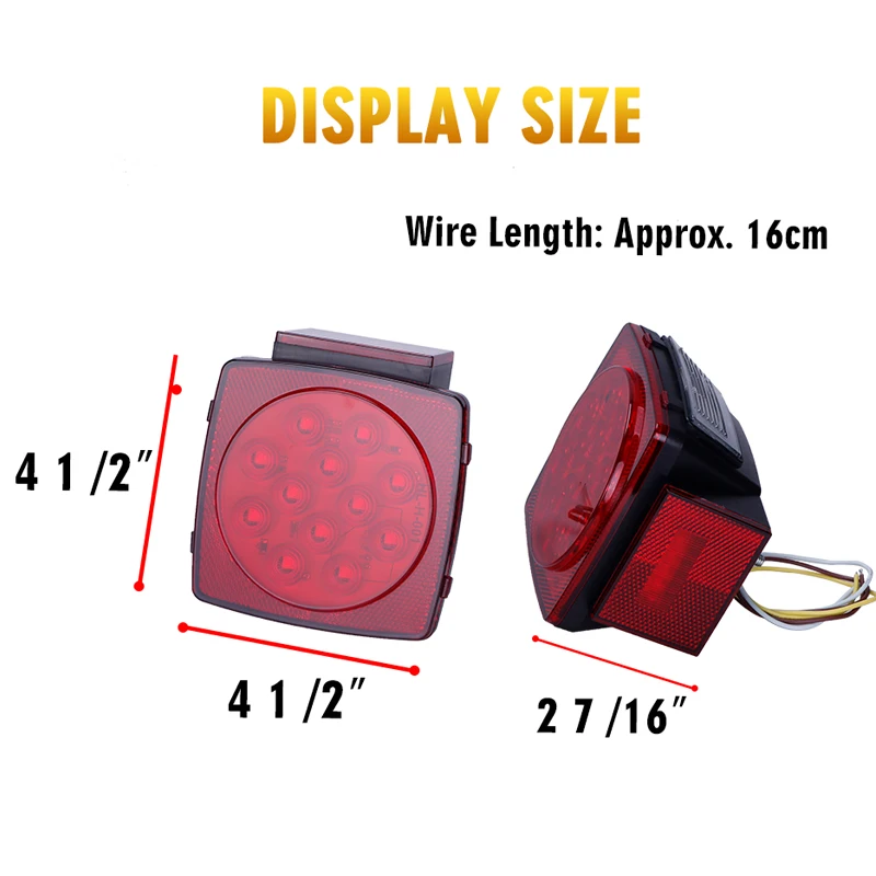 HLXG 2 шт. работает Пластик грузовик с прицепом лампа задний фонарь квадратный