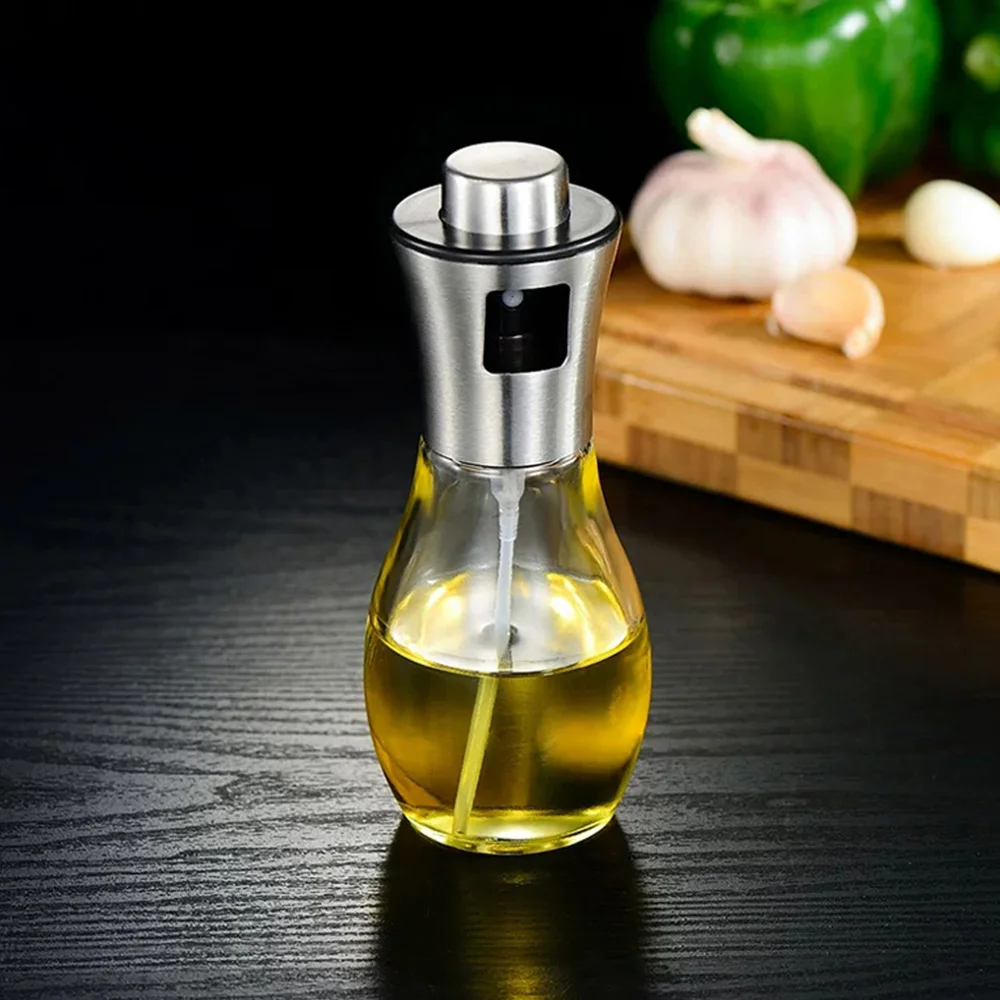 

1PC 304 Stainless Steel Oil Sprayer Kitchen Tool 200ml Refillable Olive Oil Dispenser Bottle Sprayer for BBQ Grilling Roasting