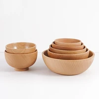 solid wooden salad bowl soup dining rice food bowls plates storage dishes for home hotel school restaurant