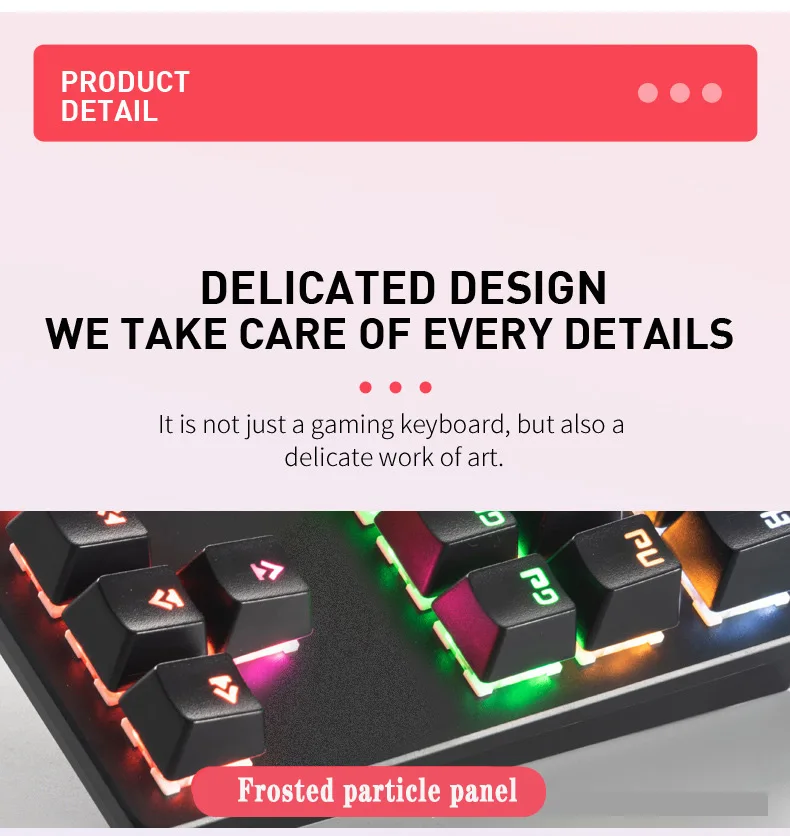 

Mechanical Keyboard 87 Keys PC Gamer Wired USB Keyboards Blue Axis Switch RGB Gaming Competitive Computer Professional Keyboard