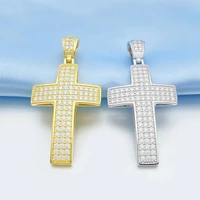 hiphop pave vvs moissanite cross pendant necklace fine jewelry 100 925 sterling silver ins bling iced out cross pendant gift