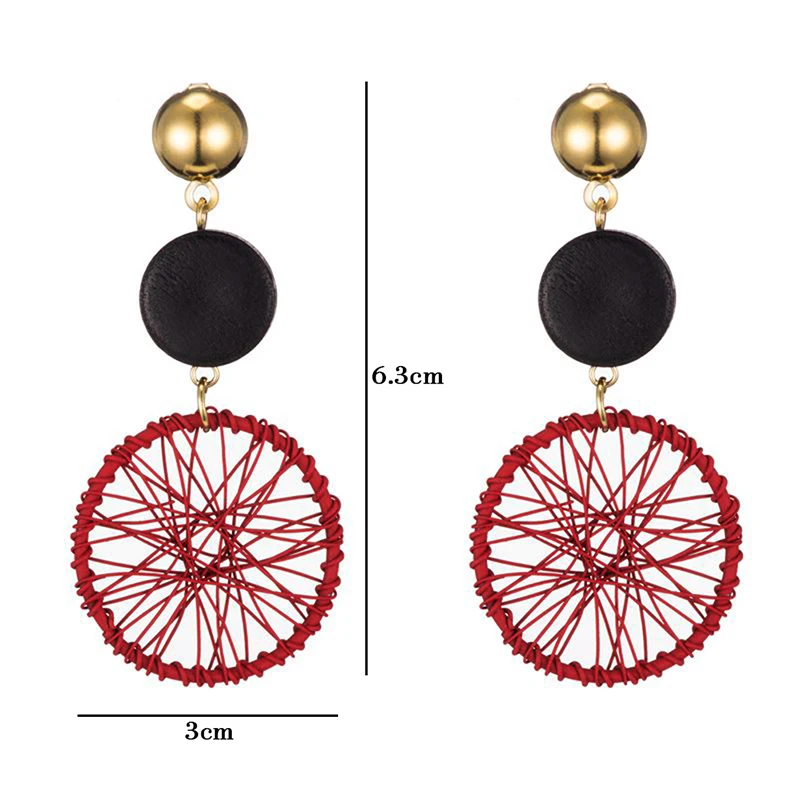 

1PC Ladies Hollow Eardrops Personality Solid Color Creative Big Round Earrings Women Fashion Earrings Charm Jewelry Party