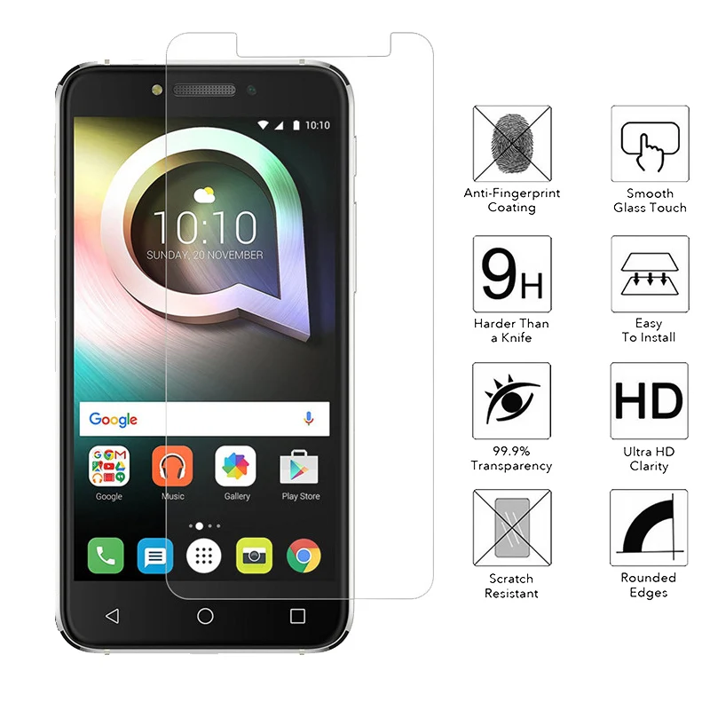 

2pcs/lot 9h 0.26mm 2.5d tempered glass screen protector coque cover case for alcatel shine lite 5080x protective film capa para