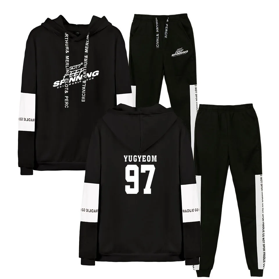 

High Quality Aikooki Newest GOT7 Hoodies Suit Men/Women Fashion Casual Sport Hip Hop Hoodie Suit Print GOT7 2019 World Tour Men'
