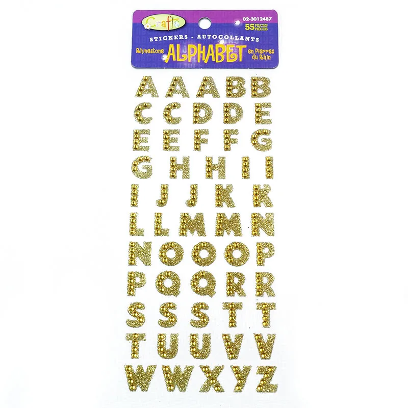 Gold Alphabet 1 лист Блестящий алфавит, стразы самоклеющиеся Скрапбукинг стикер s ремесло аксессуары DIY PC Декор телефона стикер с номером - Цвет: Gold Alphabet