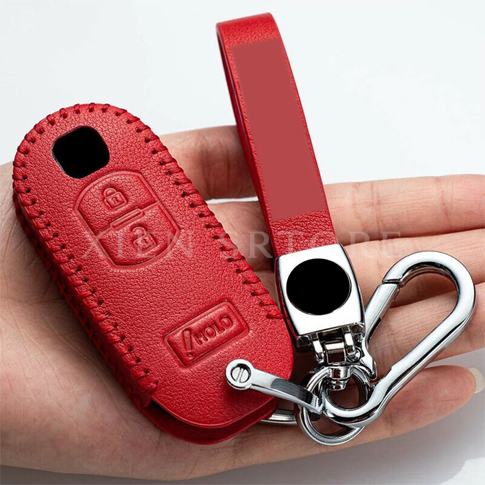 

Leather Car Keyless Smart Remote Key Fob Case Cover Bag Shell Protector Skin For Mazda 3 5 6 CX3 CX5 CX7 MX5 Accessories Styling
