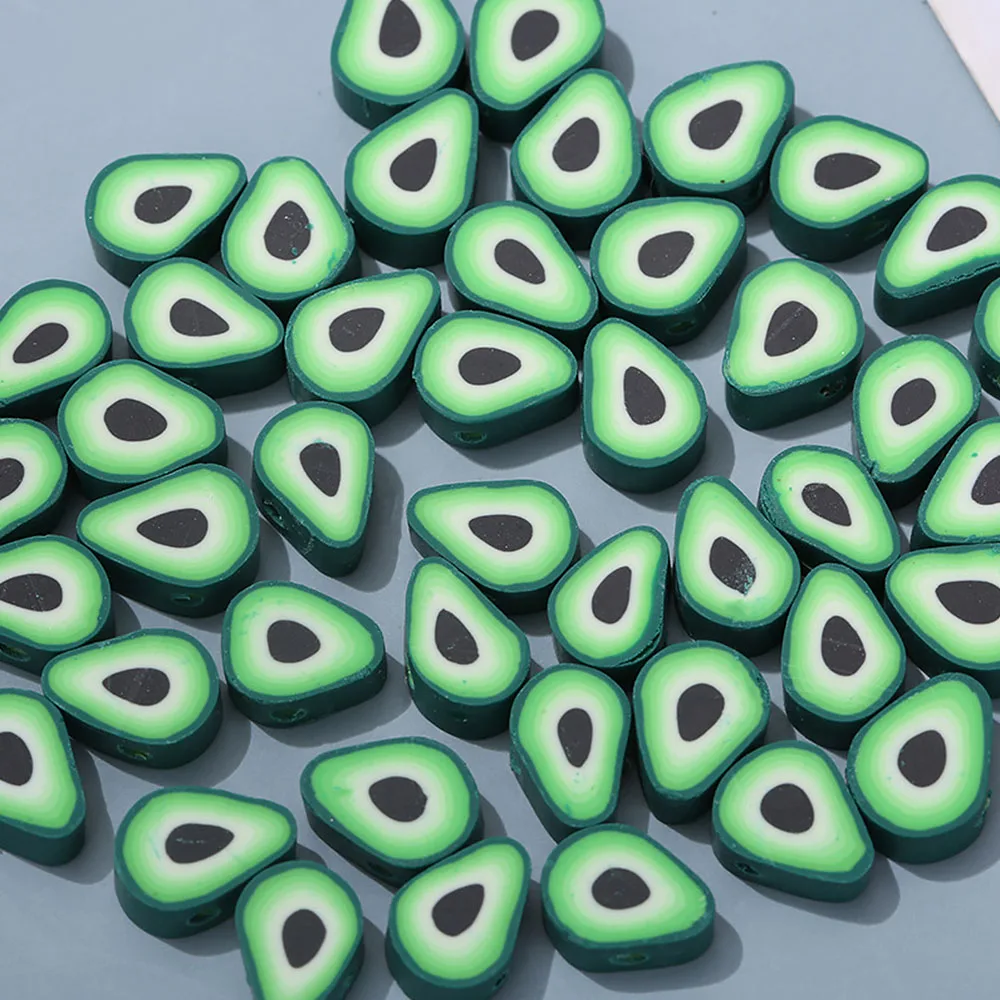 

Бусины из полимерной глины в форме зеленого авокадо, 9 х10 мм, 100 шт.