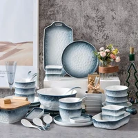 42 pieces ceramic dinnerware set with gift box plates and bowls set for 8 person tableware set for restaurant hotel gift